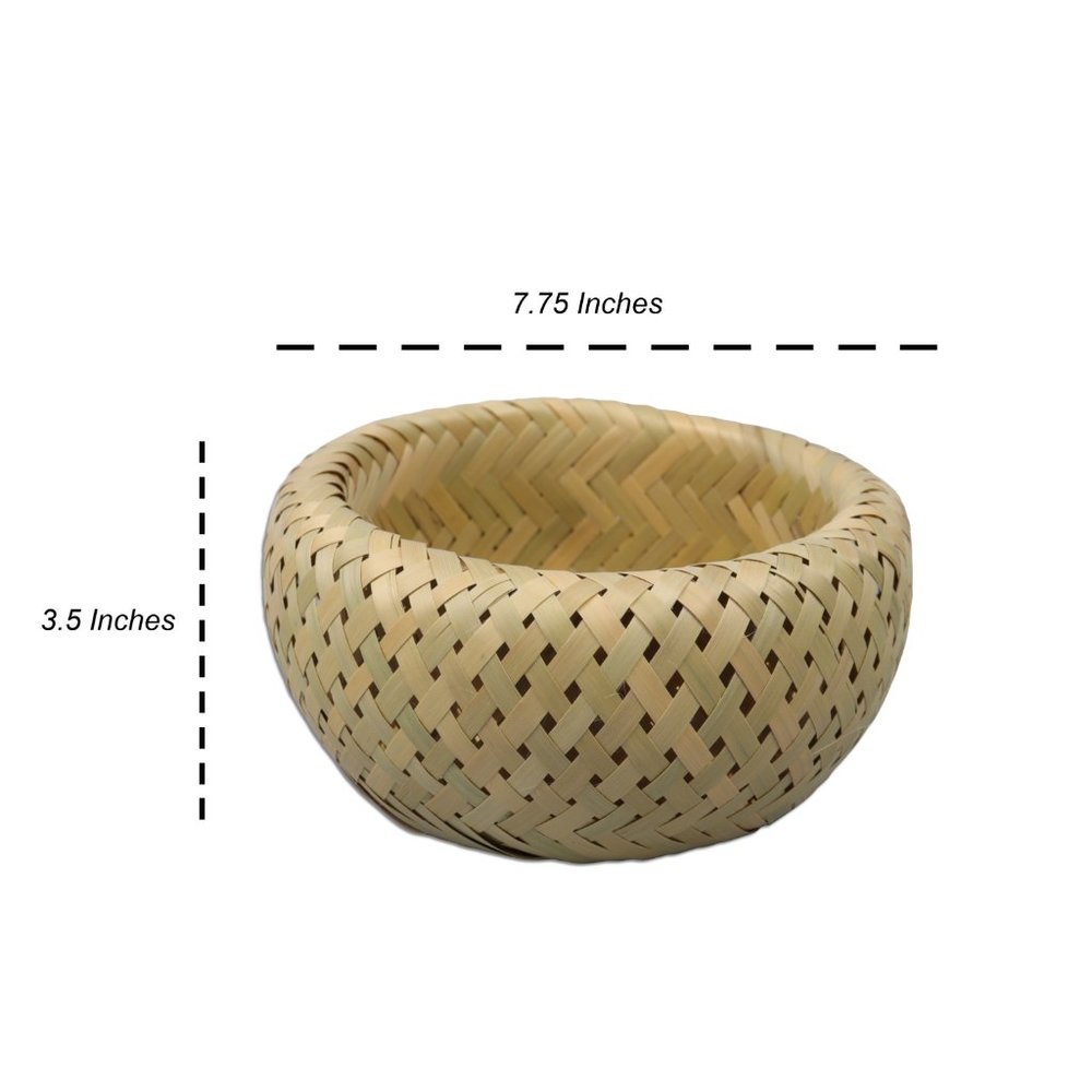 Handmade Stackable Bamboo Baskets Set Home Office - Picture 6 of 7